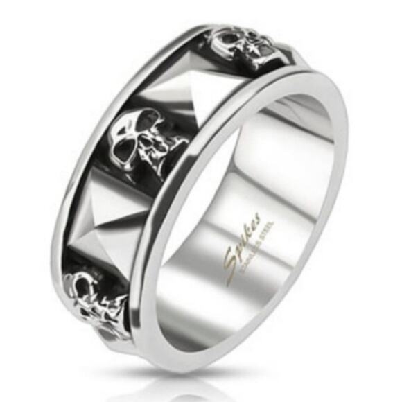 spikes Other - New 316L stainless steel‎ skull ring size 11